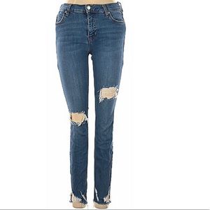 FREE PEOPLE distressed frayed skinny jeans